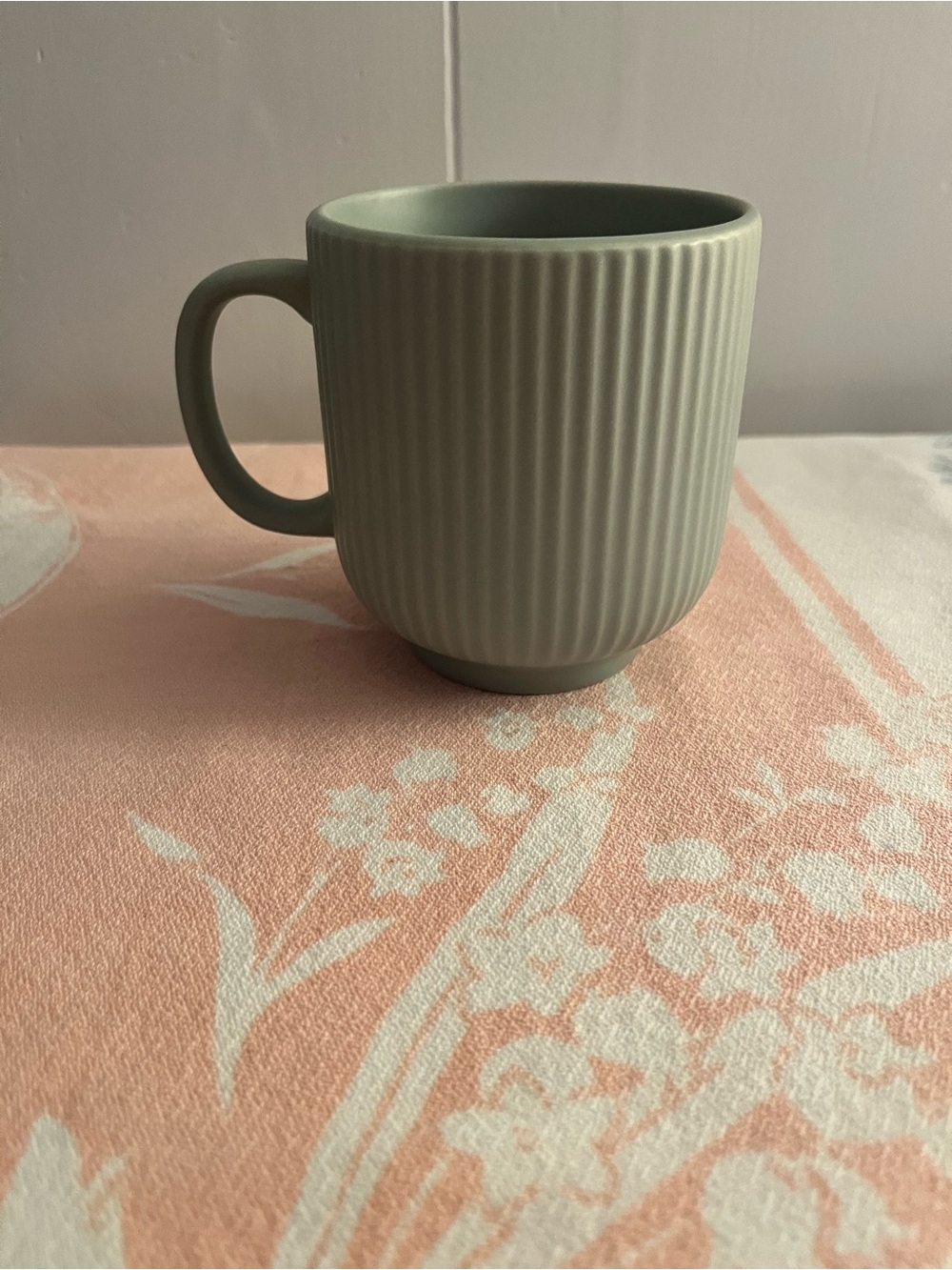 Ribbed Ceramic Coffee Mug - Sage Green